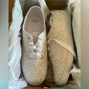 Keds by Kate Spade White Sparkly Sneakers NWT